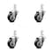 Service Caster 3 Inch Black Polyurethane Wheel Swivel 3/4 Inch Square Stem Caster Set SCC SCC-SQ20S314-PPUB-BLK-34-4 - alternate 1